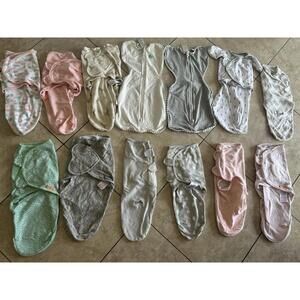 Lot of 13 Swaddle Me Etc Infant Baby Small/Medium Sz 0-3 Months Pink Neutral
